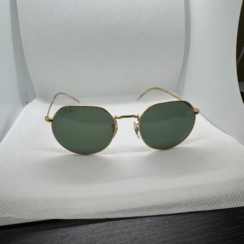 Ray-Ban JACK Sunglasses – RB3565 53-20 (Gold Frame / Green Lenses)